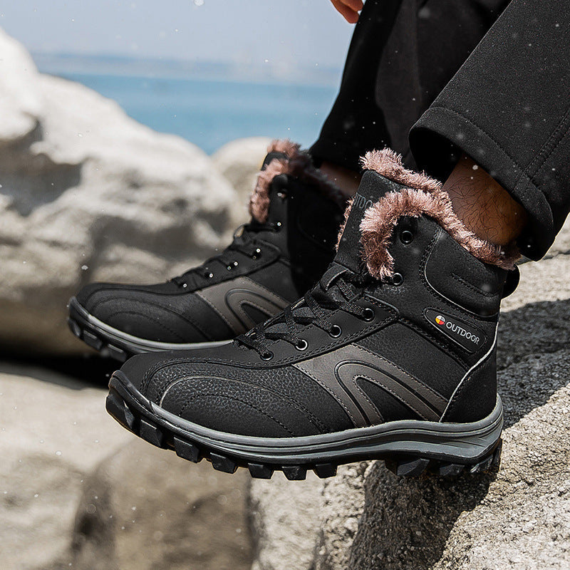 Experience Comfort and Style with Our Cotton Shoes Winter Plus Velvet Warm Plus Size Hiking Boots